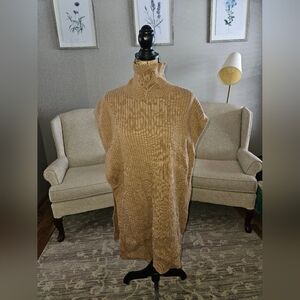 Tan Knit Poncho Banana Republic